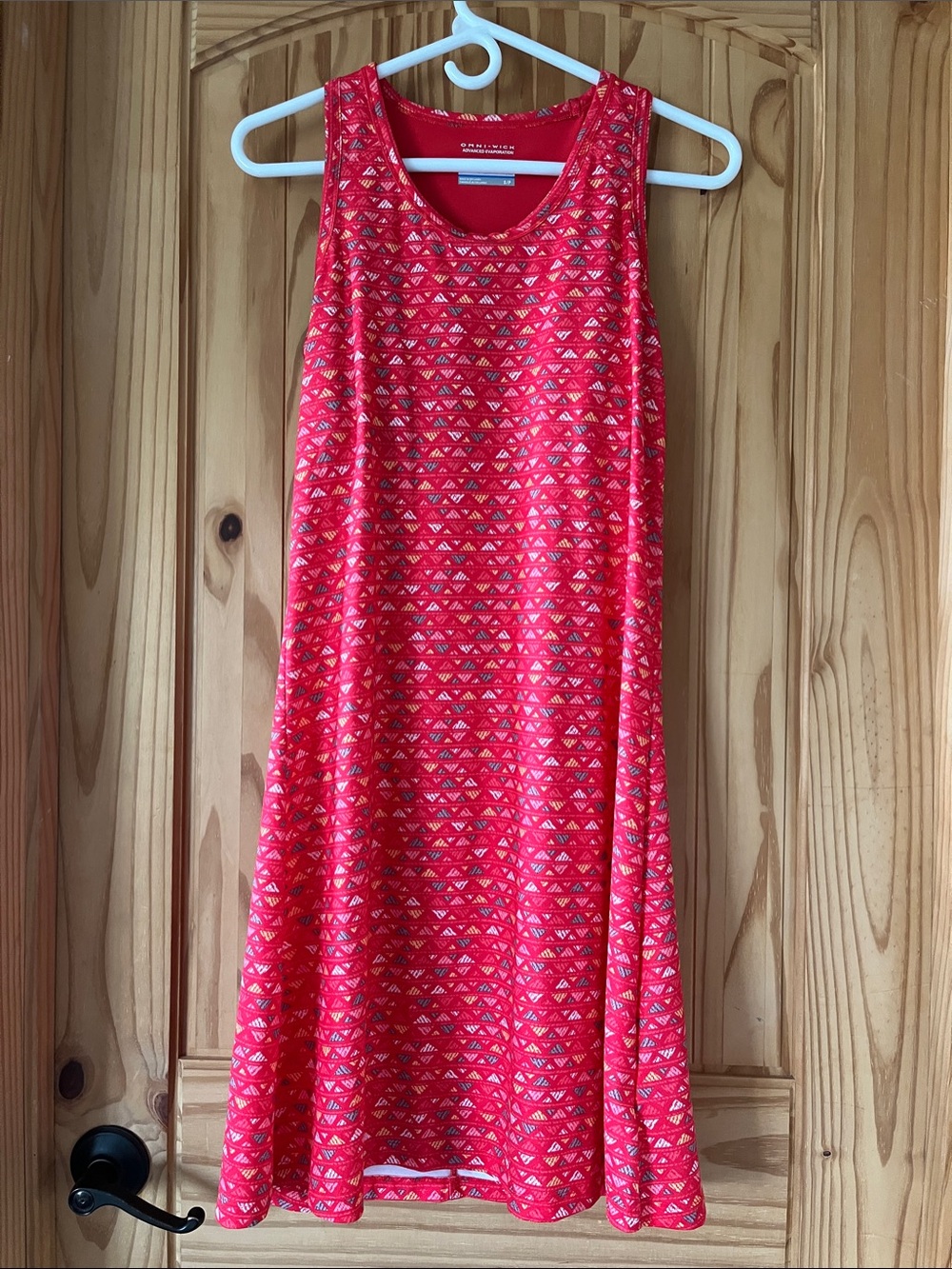 Columbia racerback dress; geometric dress
